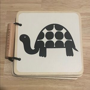 Lovevery Wooden Black & White Book from the “Looker” Kit